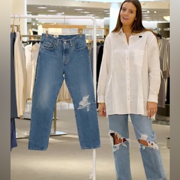 0212 501™ Ripped Crop Jeans LEVI'S® sz 28x26 light blue - Picture 5 of 9